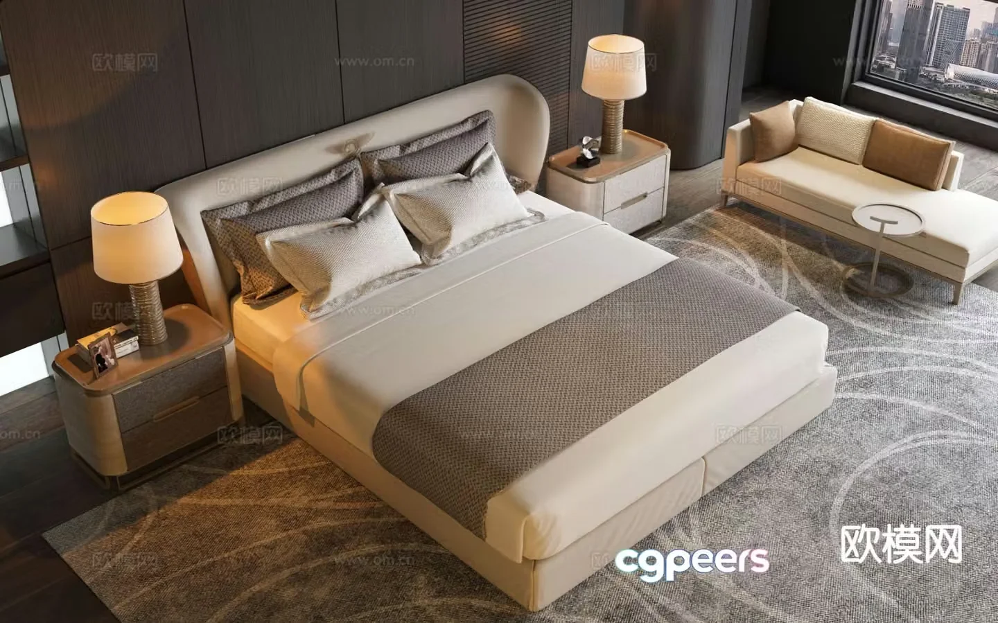 Bentley double bed brand bed 3d model