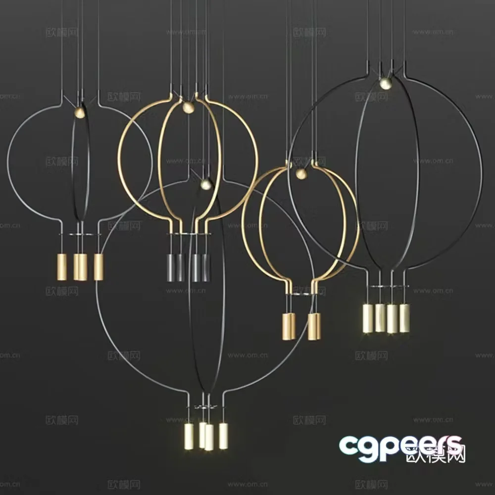 Light luxury chandelier Iron chandelier 3D model