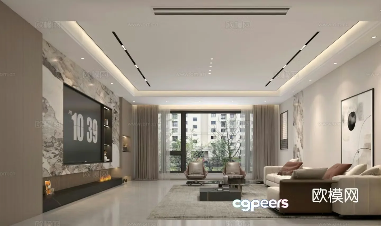 Modern living room 3d model