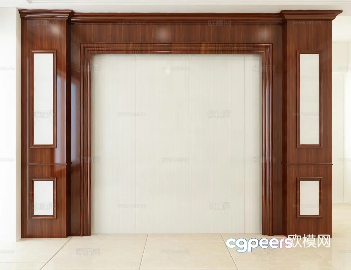 Chinese style background wall sofa background 3d model
