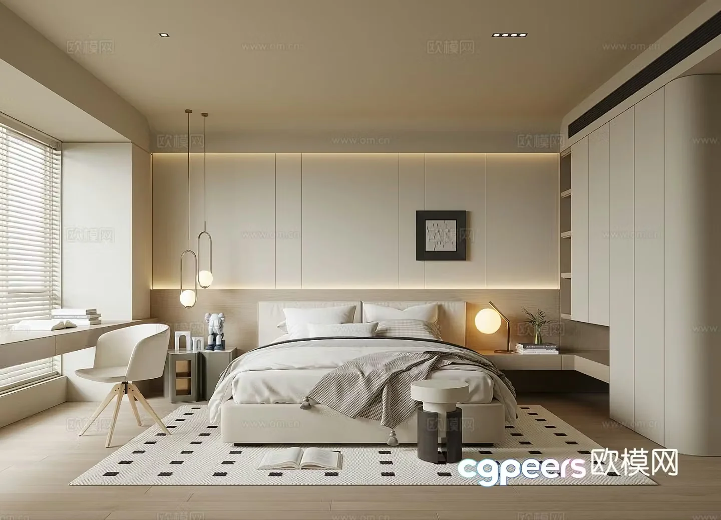 Modern home bedroom master bedroom 3d model