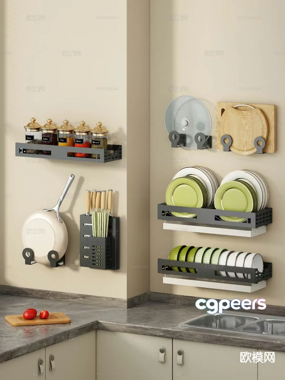 Wall mounted shelf 3d model
