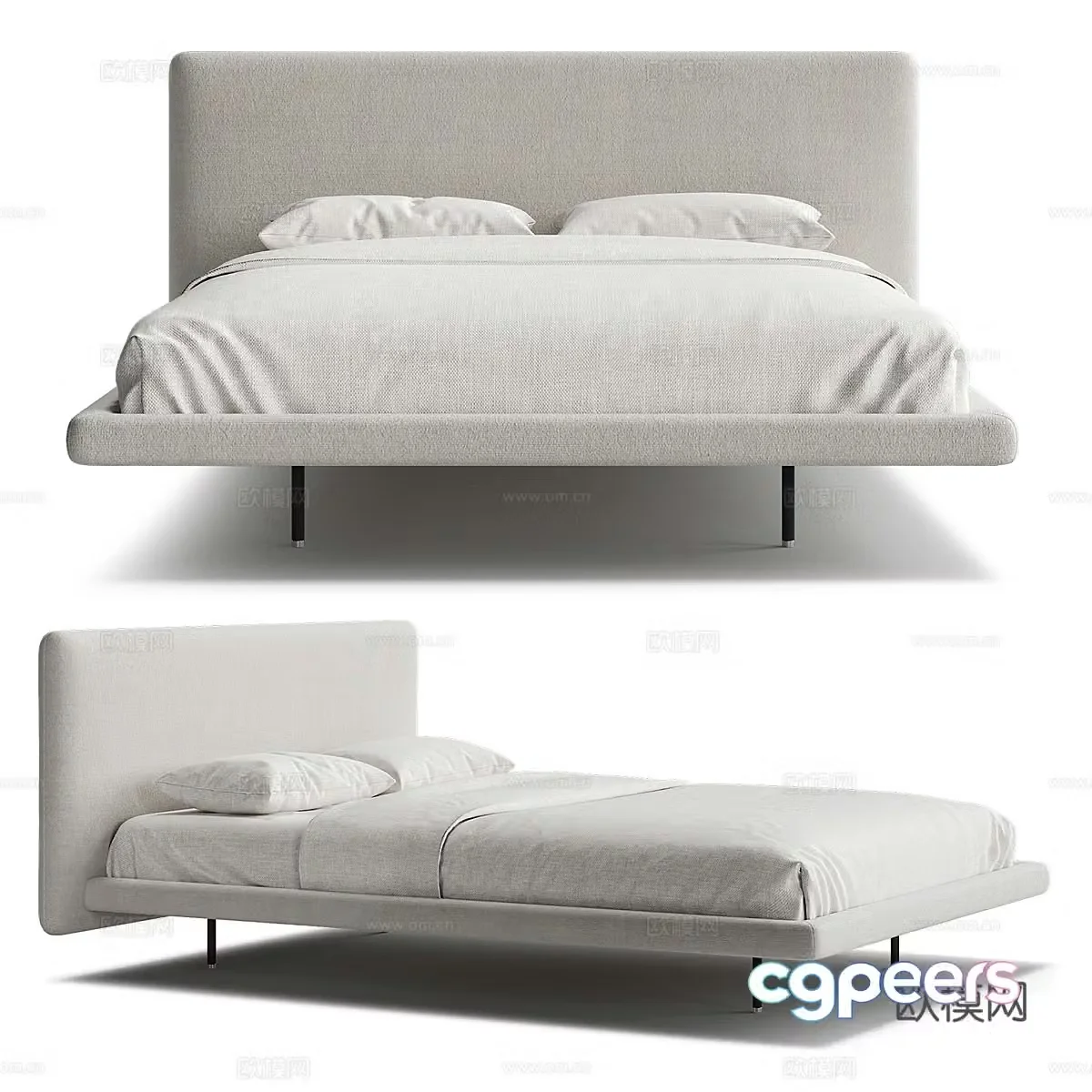 Double bed 3d model