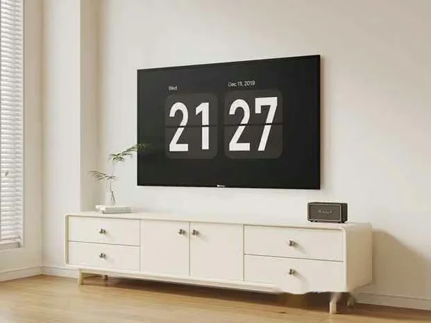 A White Tv Stand With A Flat-Screen Tv 3D Model – 13563 – VRAY Render