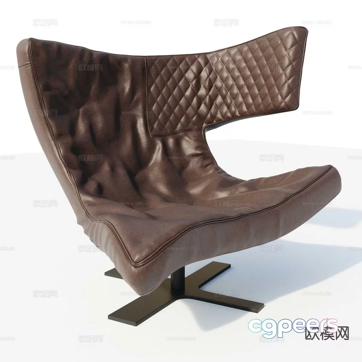 Arketipo Roxy leather lounge chair leather chair 3d model