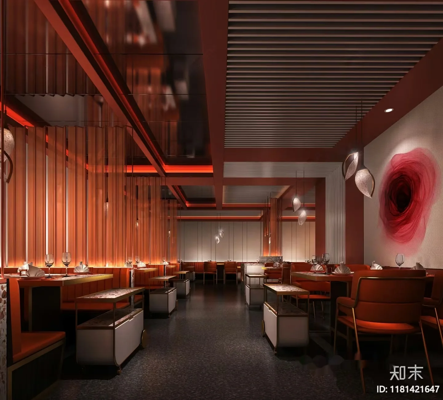 Modern Restaurant Interior 3D Model – 14306 – VRAY Render