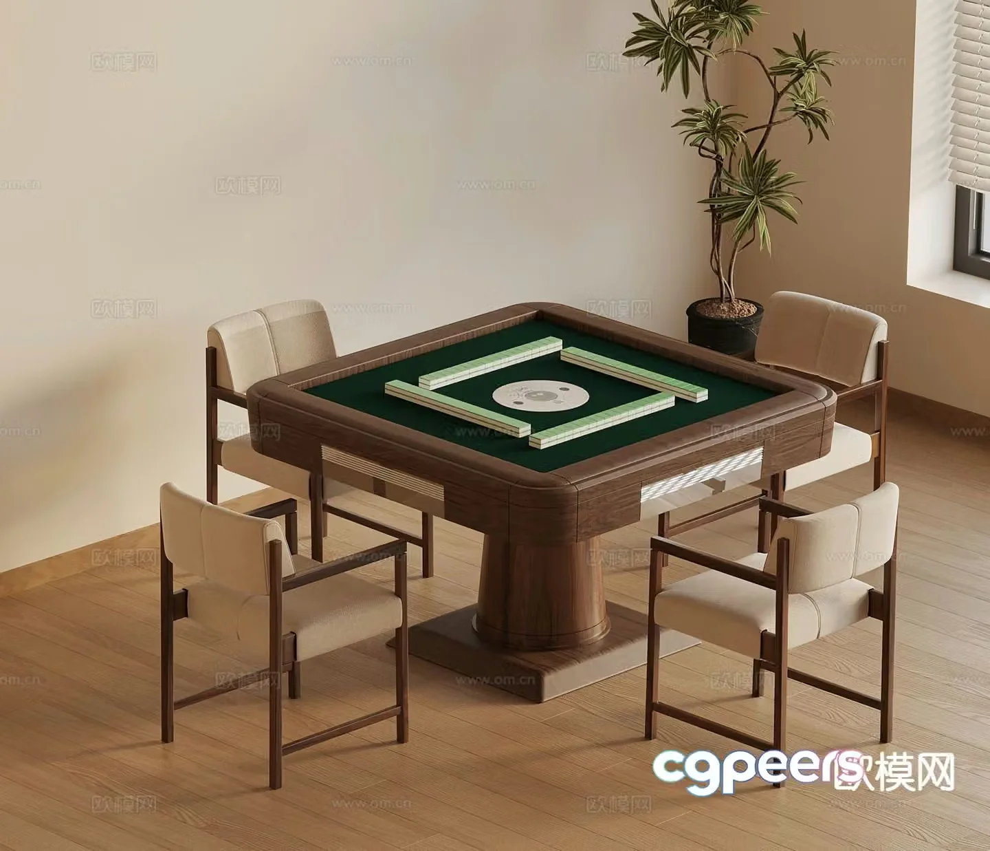 New Chinese style mahjong table 3d model
