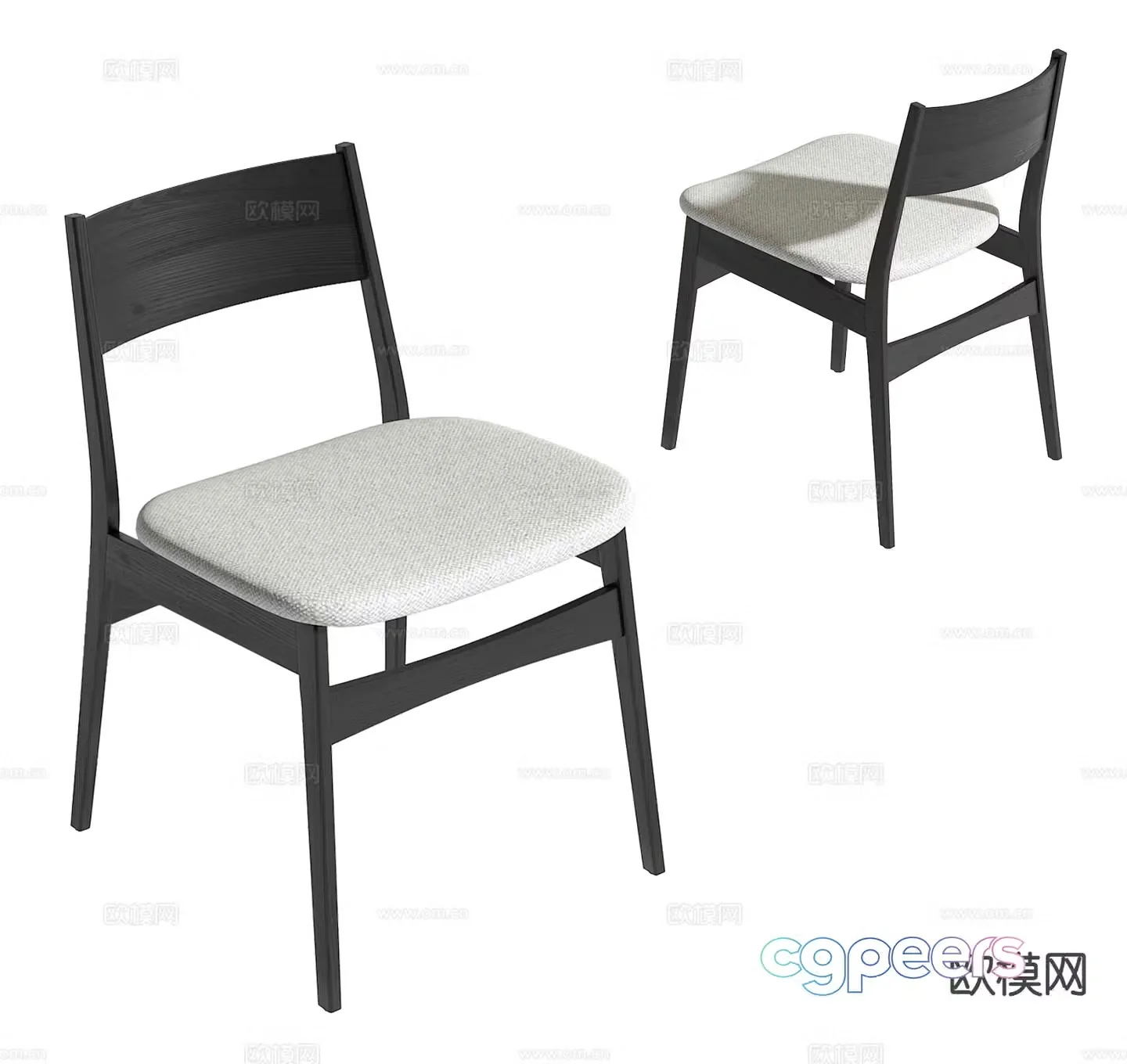 Modern chair dining chair 3d model