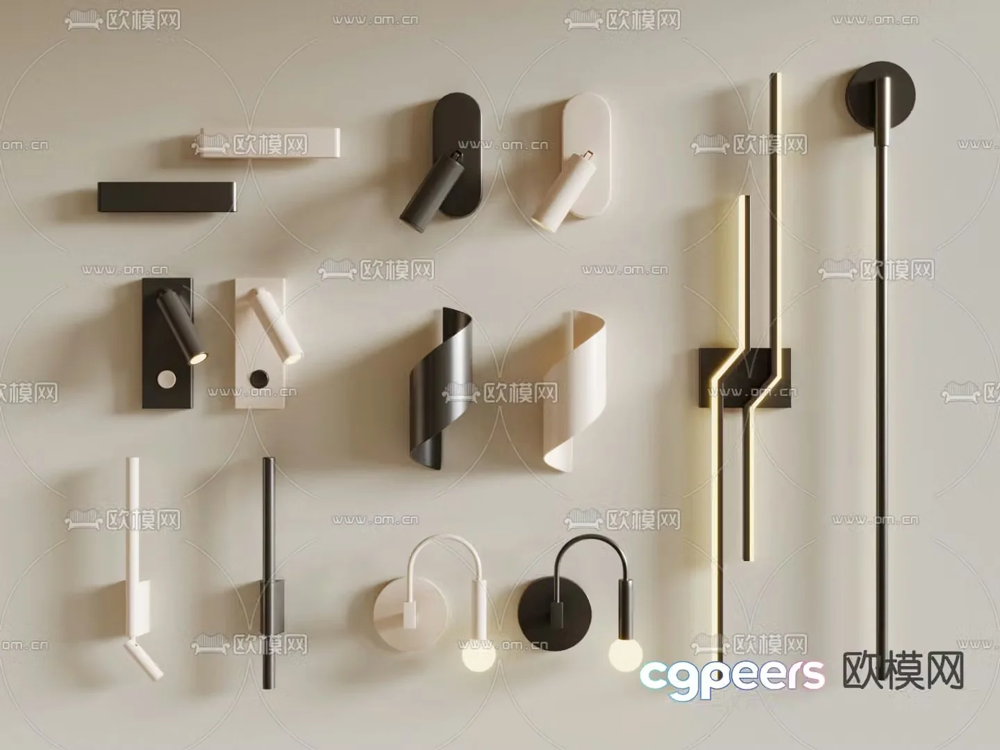 Modern wall light 3d model
