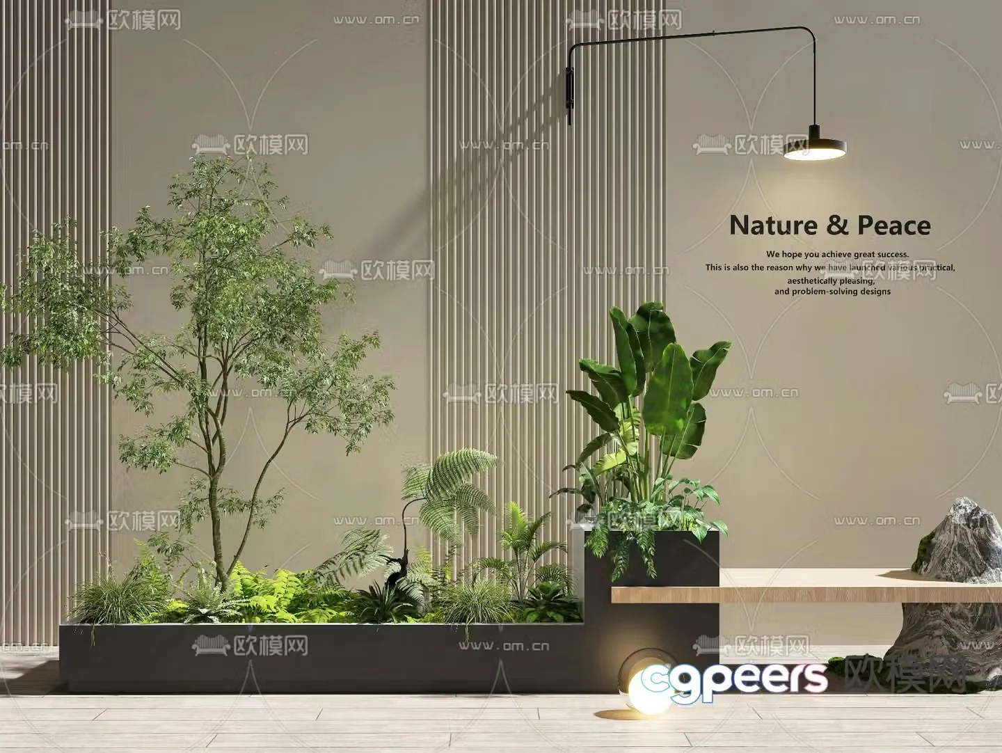 Indoor landscape plant landscaping plant pile 3d model