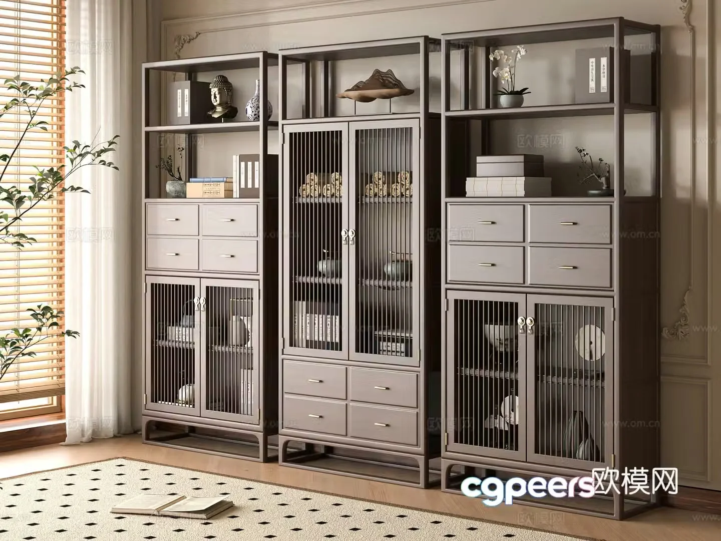 Modern Bo Gu Shelf 3D Model
