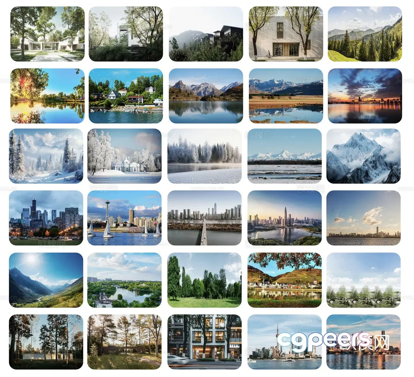 Modern outdoor landscape exterior 3d model
