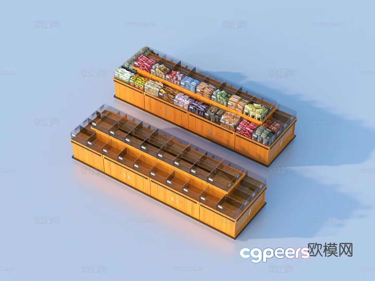 Supermarket shelves Supermarket display rack 3D model