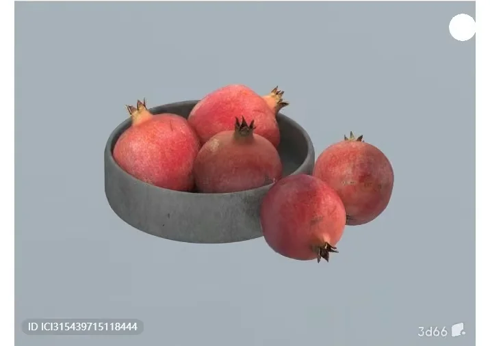 A Bowl Of Pomegranates 3D Model – 17108 – VRAY Render