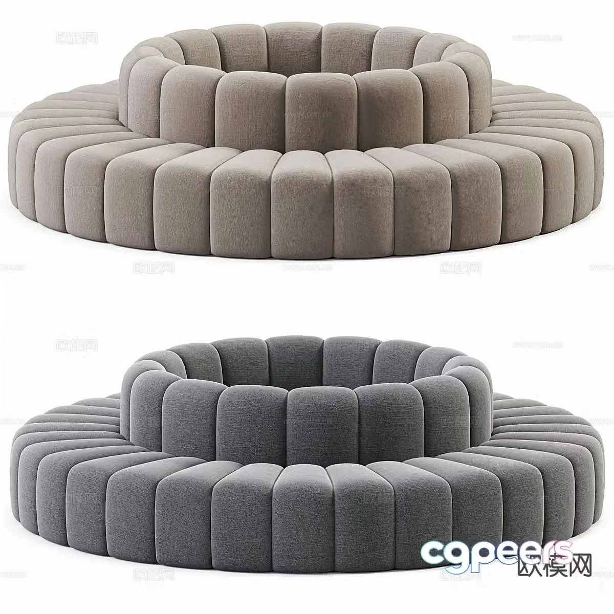 Round sofa multi-person sofa 3d model