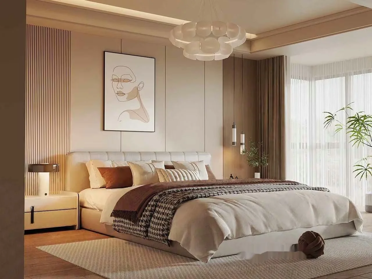 Cozy Modern Bedroom 3D Model – 1287 – VRAY Render