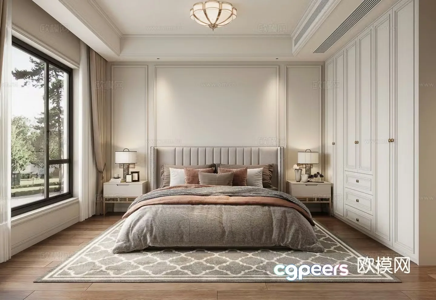 Cream style bedroom master bedroom 3d model