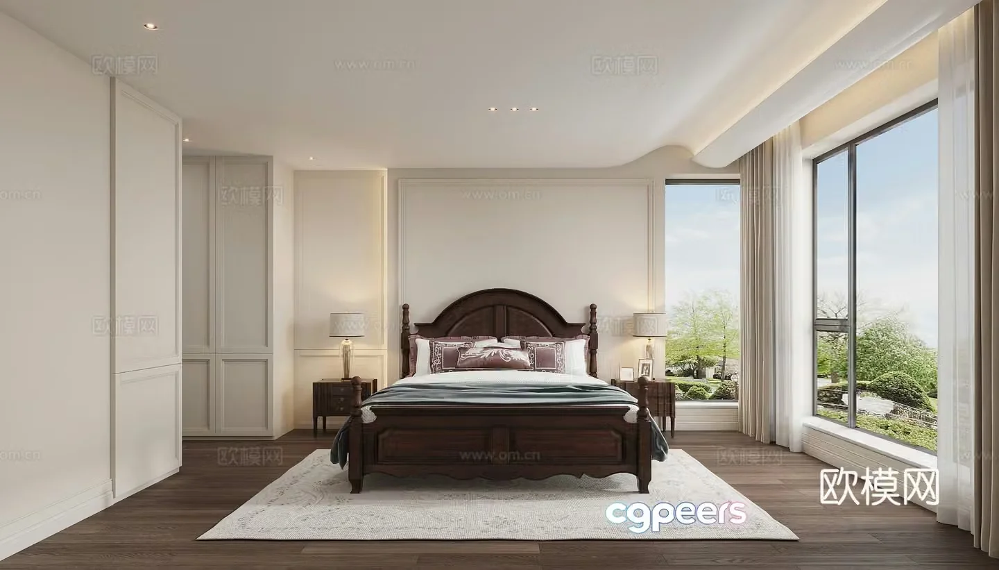 American simple bedroom master bedroom 3d model