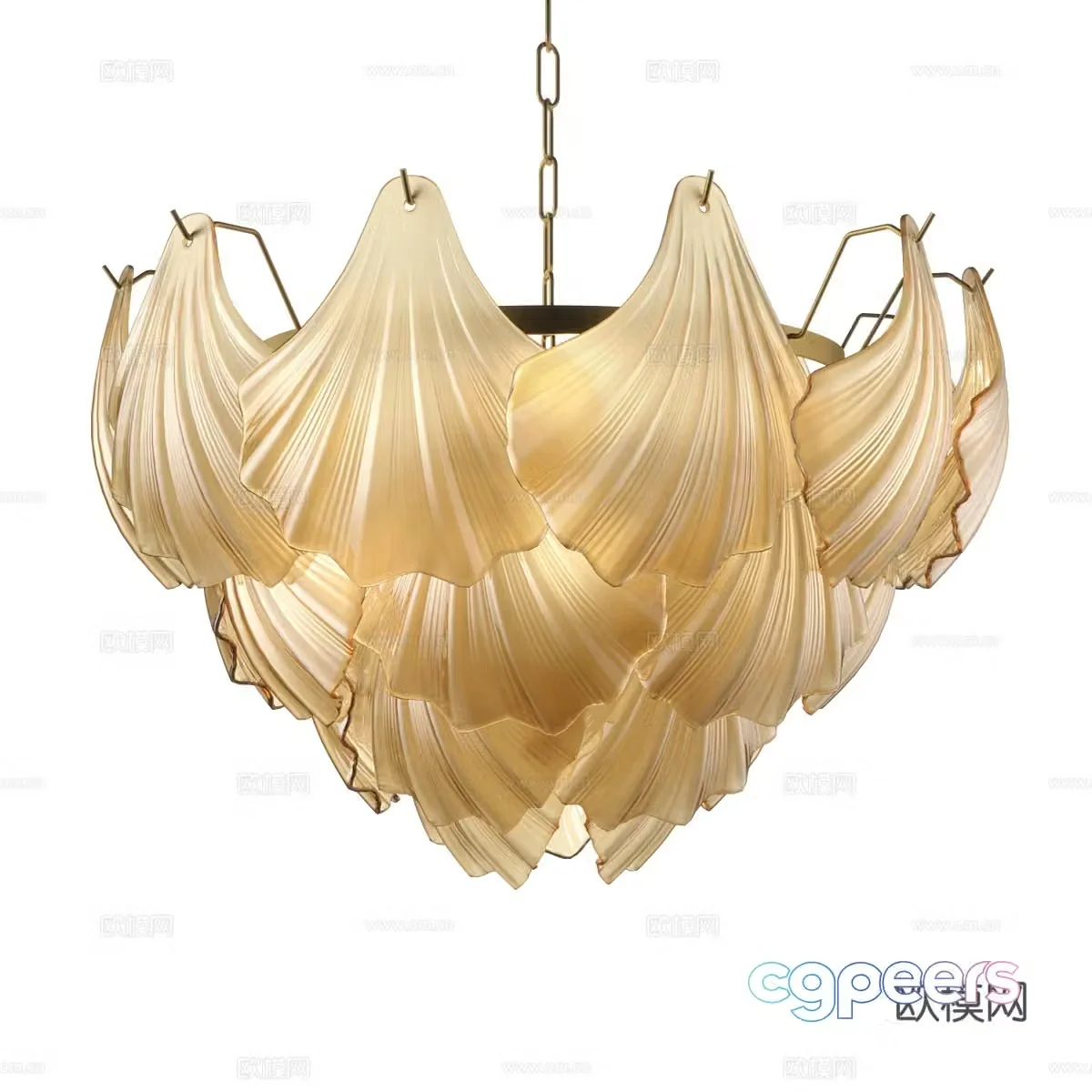 New Chinese style light luxury Ibiza decorative chandelier 3D model