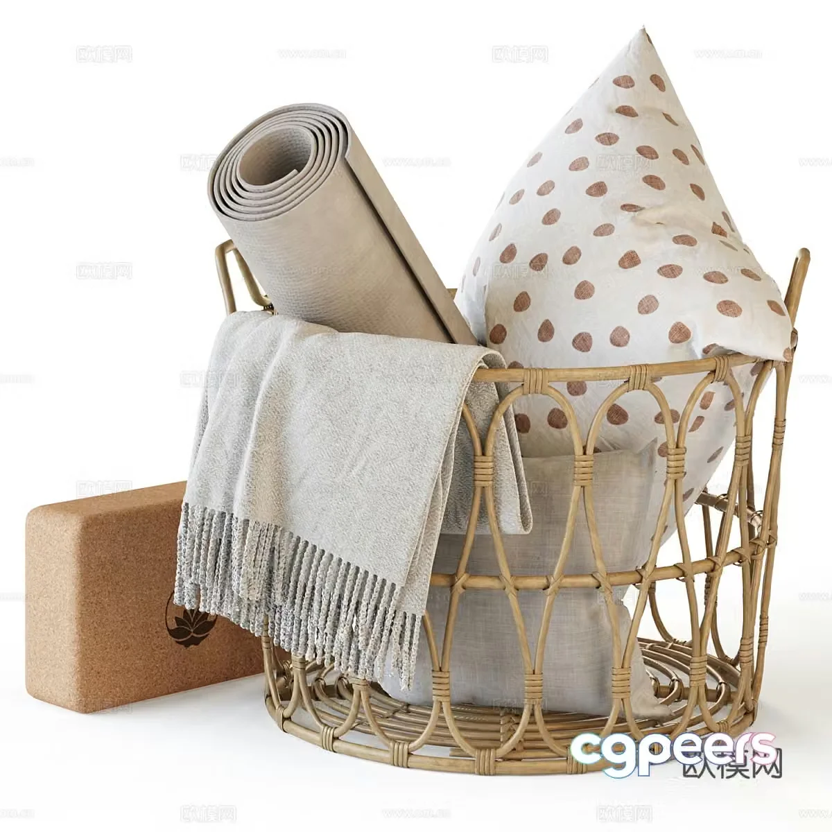 Basket pillow 3D model