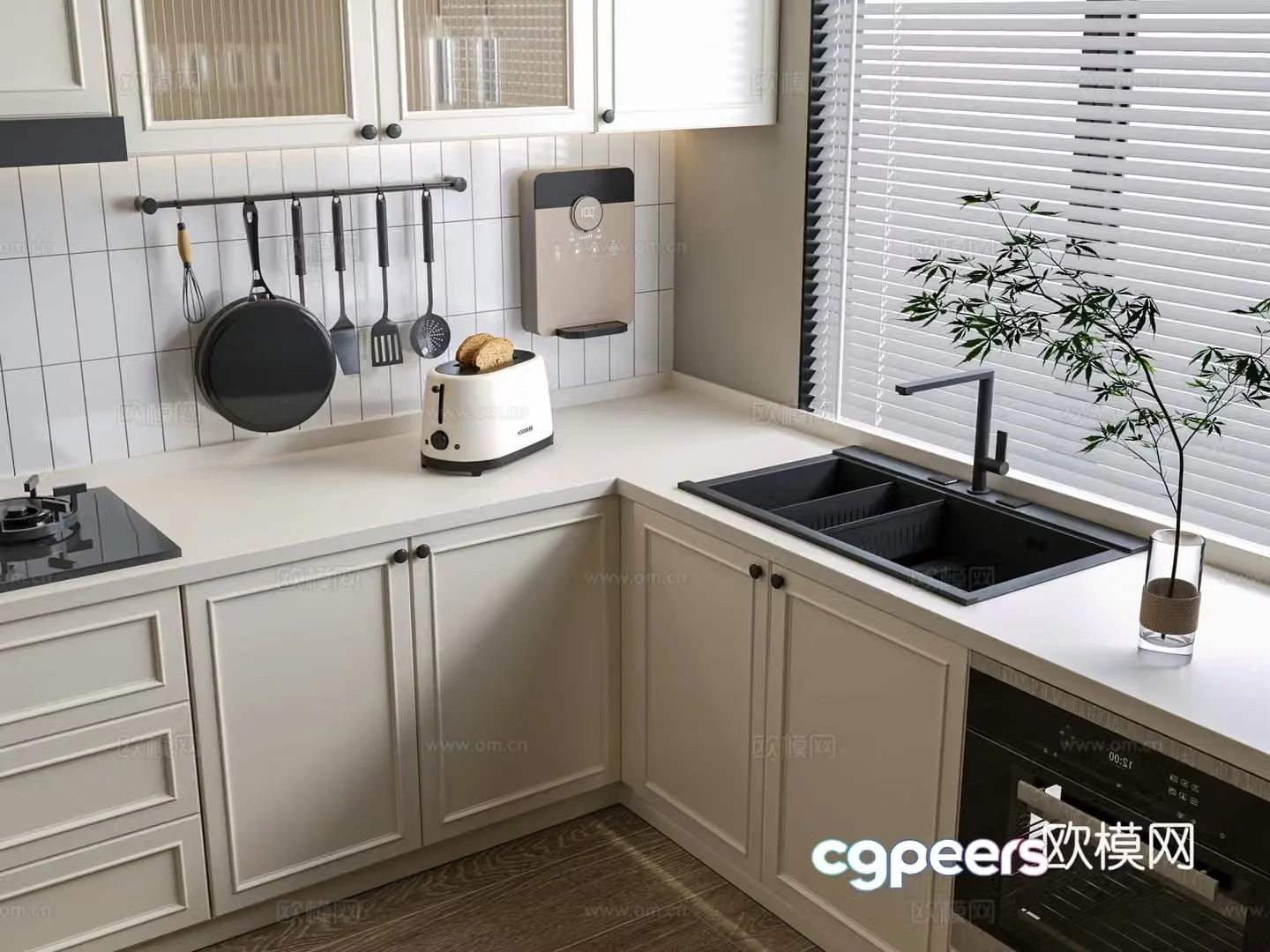 Simple European cabinet 3D model