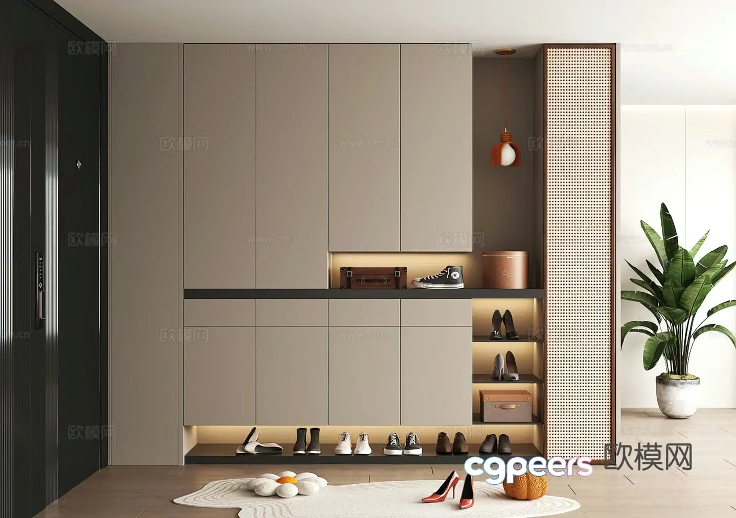 Shoe cabinet design shoe cabinet partition shoe cabinet porch shoe cabinet shoe cabinet rendering 3D model