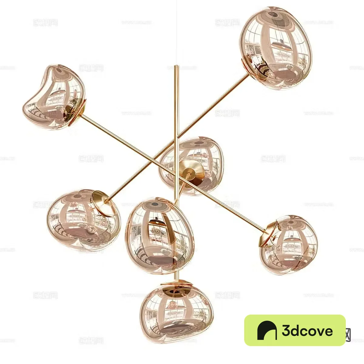 Light luxury glass chandelier