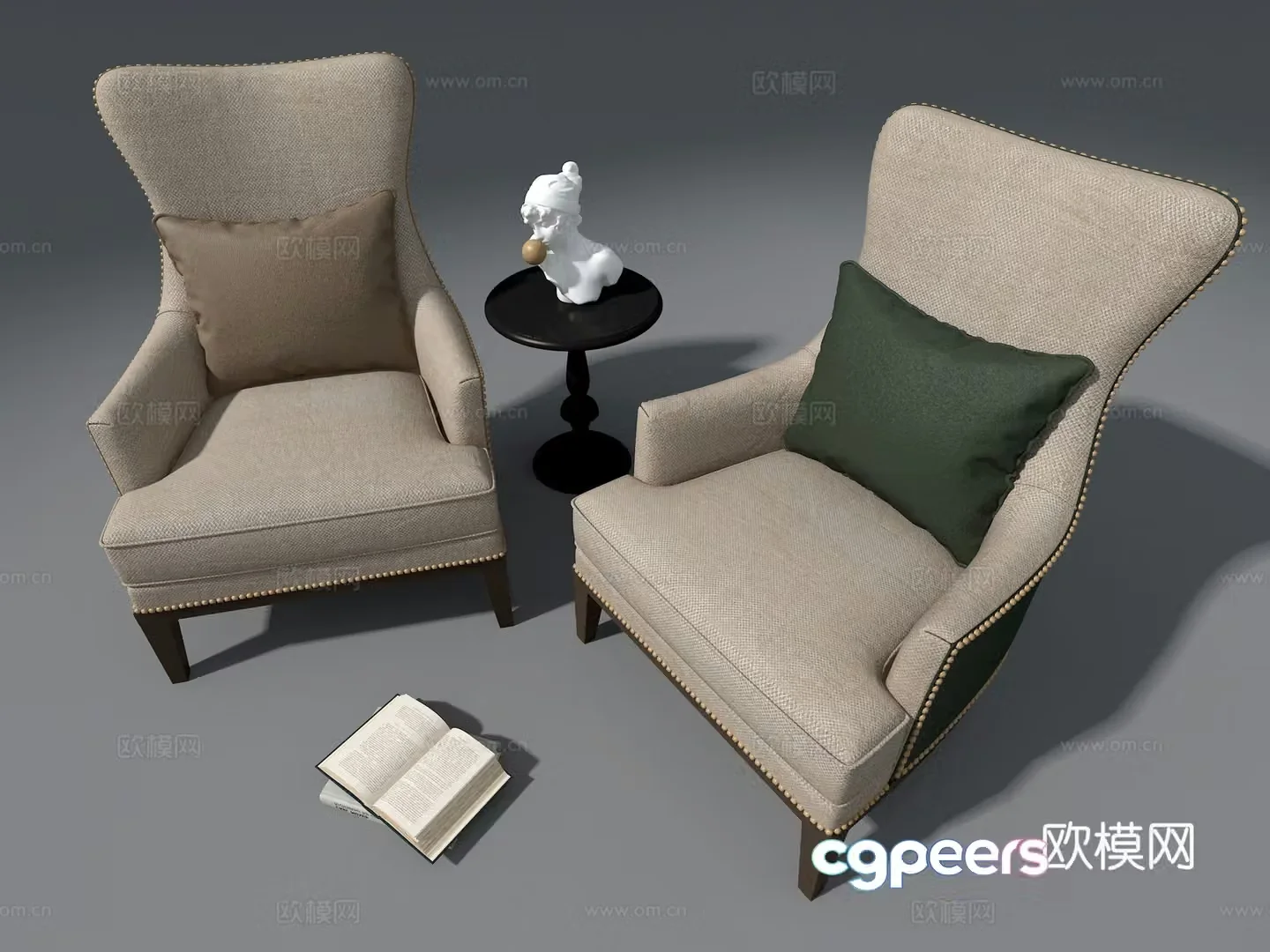 Fabric sofa 3d model