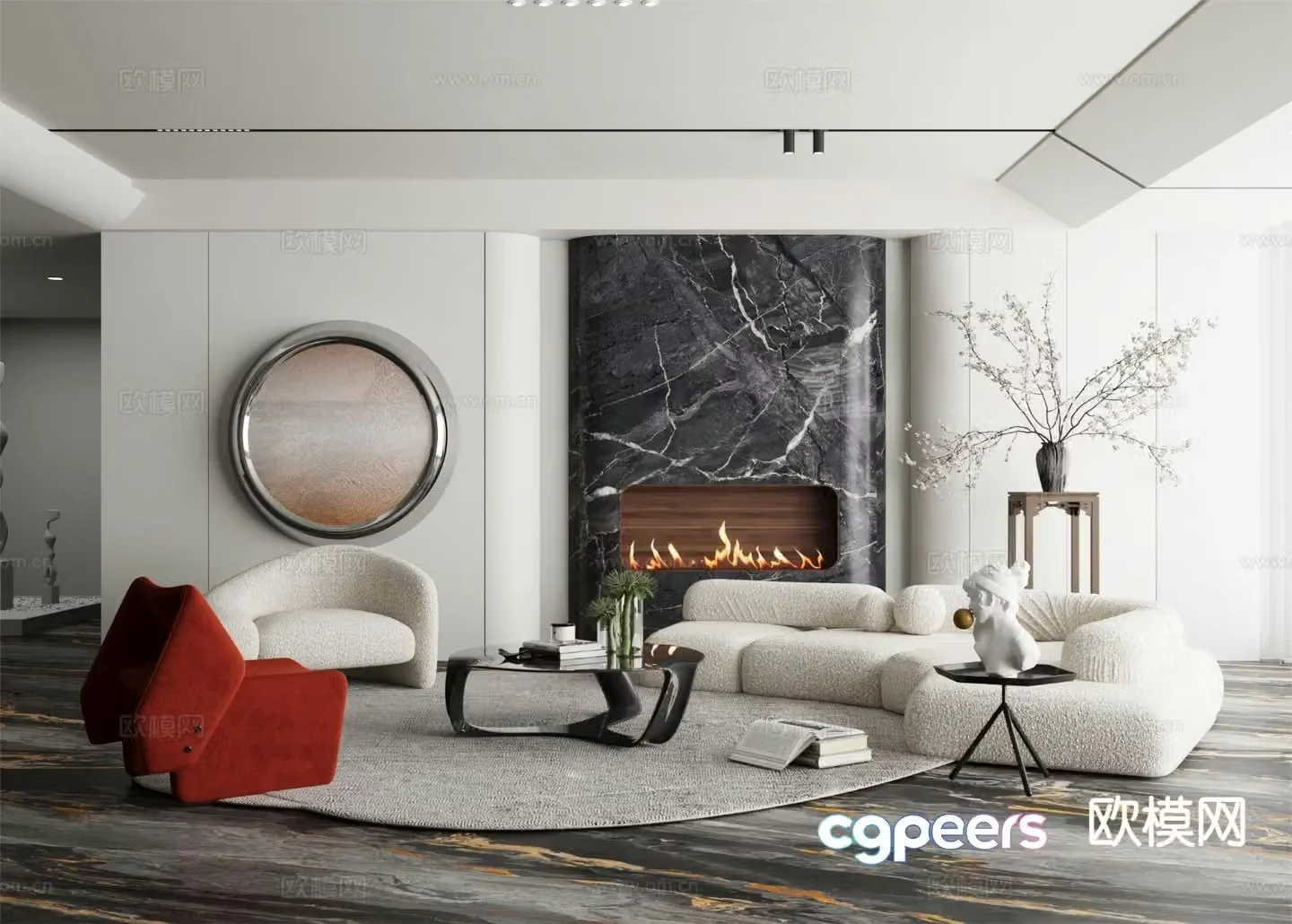 Modern living room 3d model