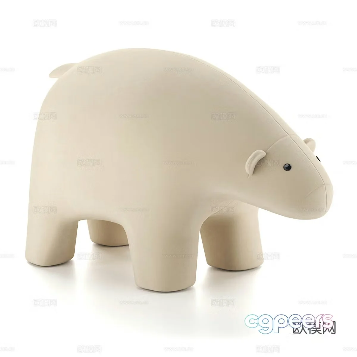 Polar bear plush toy 3d model