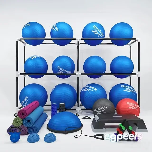 3ds Max Free – Fitness set with step platform Profi-Fit
