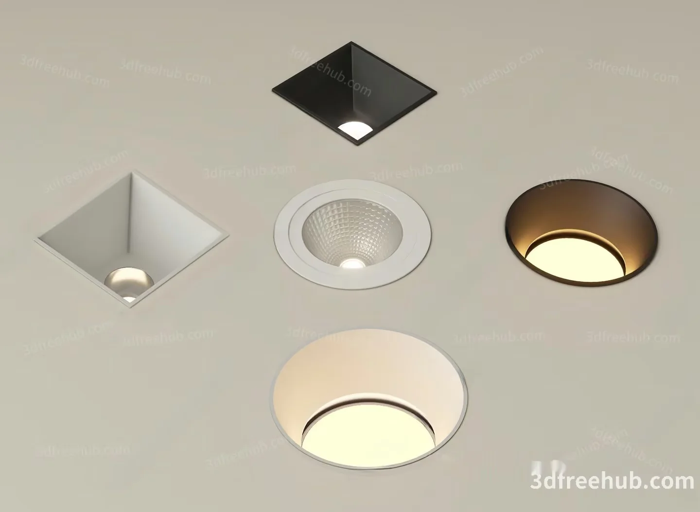 Gold Light Fixture 3D Model – 22286 – VRAY Render