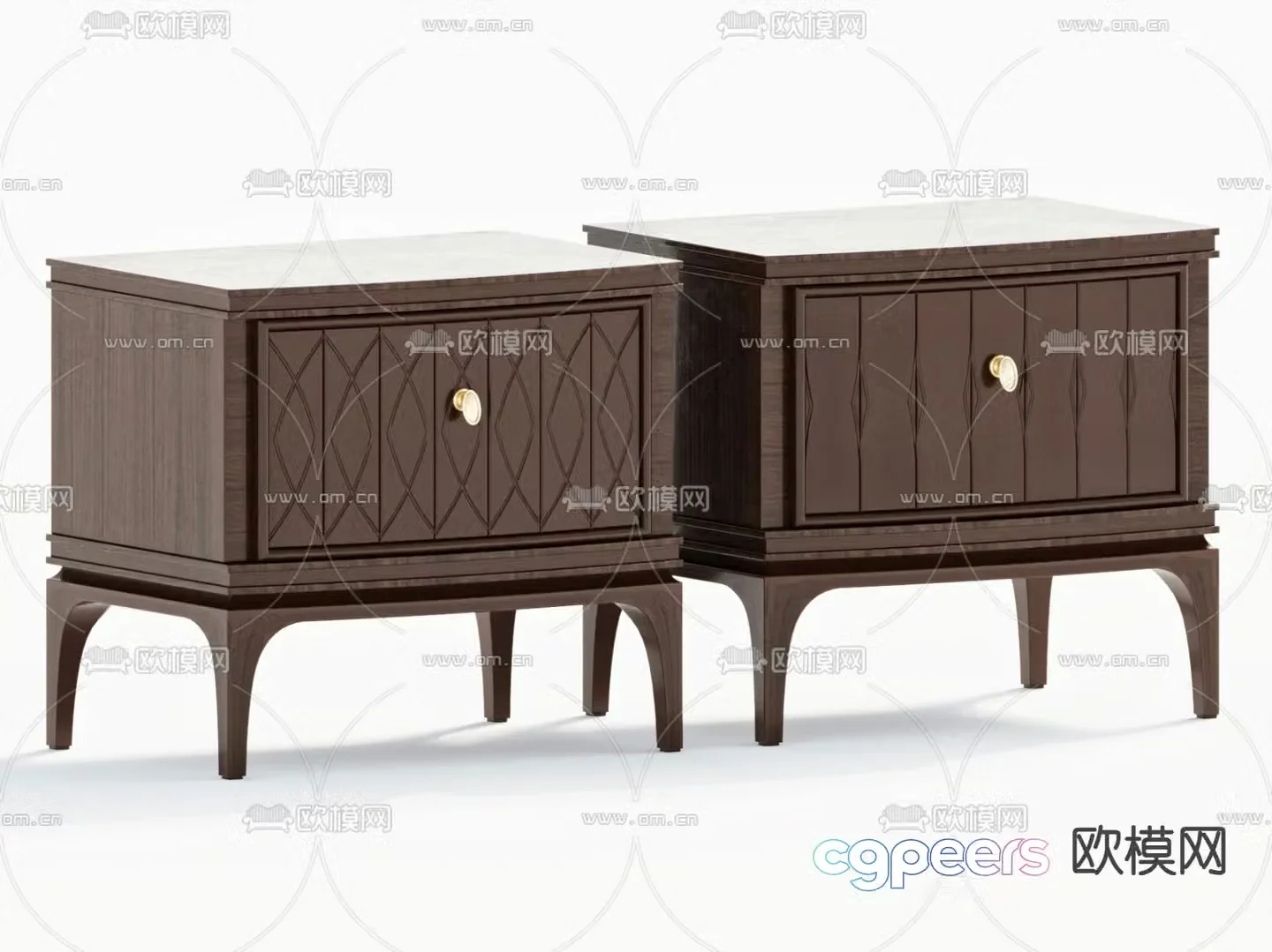Medieval style bedside table 3d model