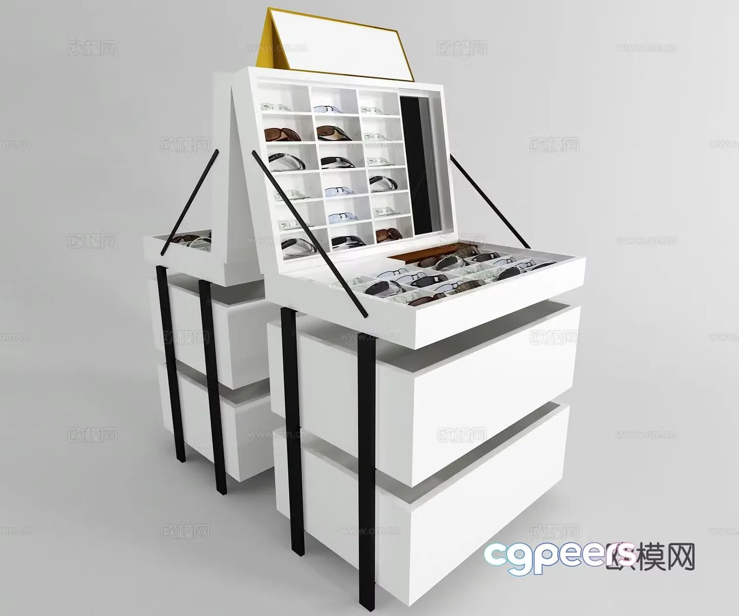 Modern glasses display cabinet 3d model