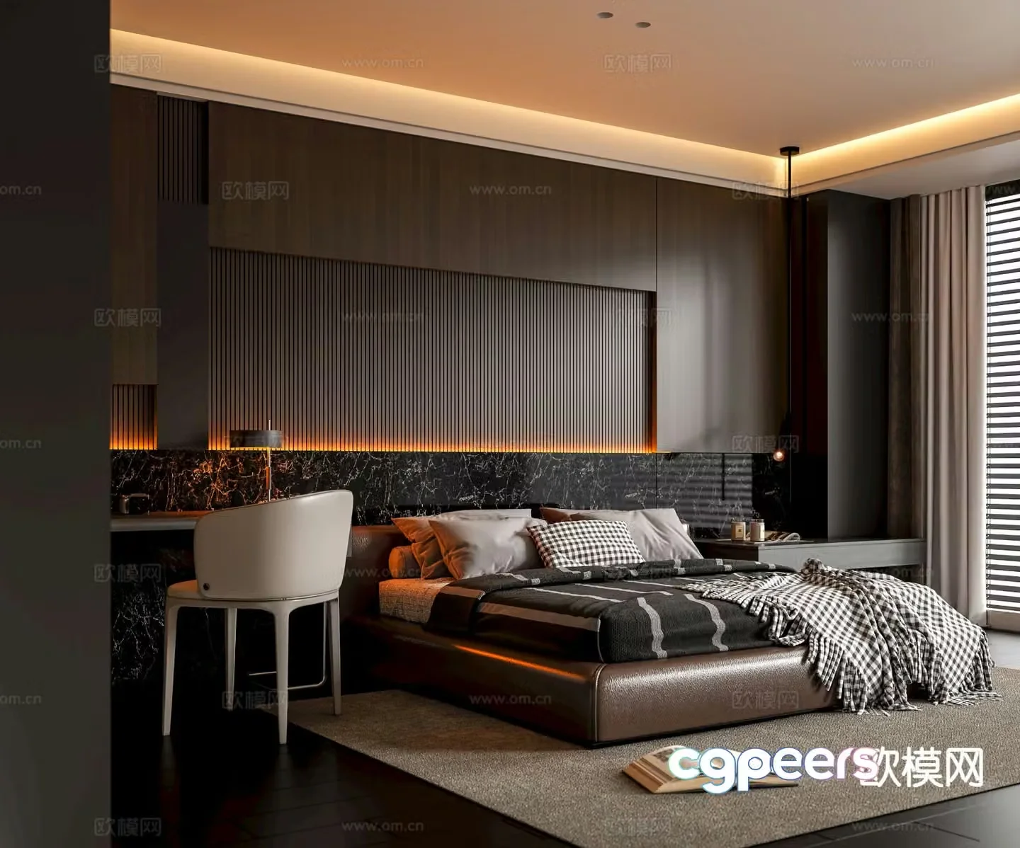 Italian style bedroom master bedroom 3d model