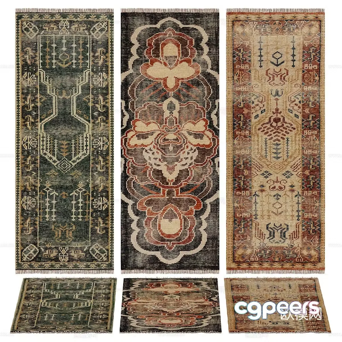 American retro carpet 3d model