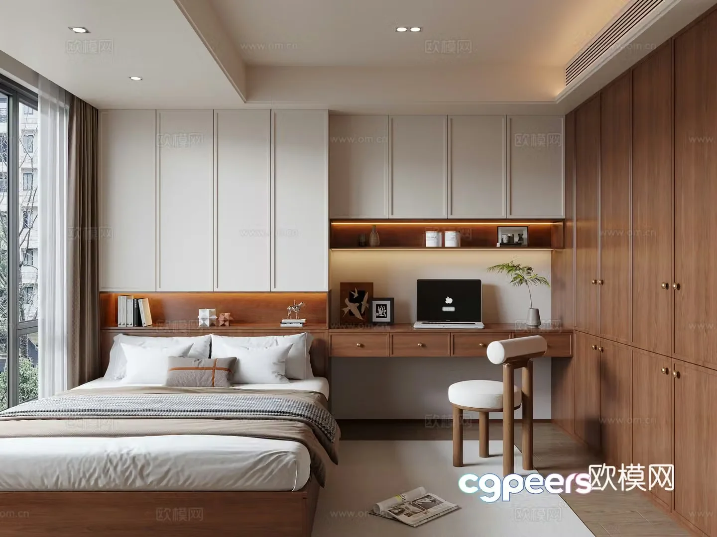 Middle style tatami bedroom 3d model