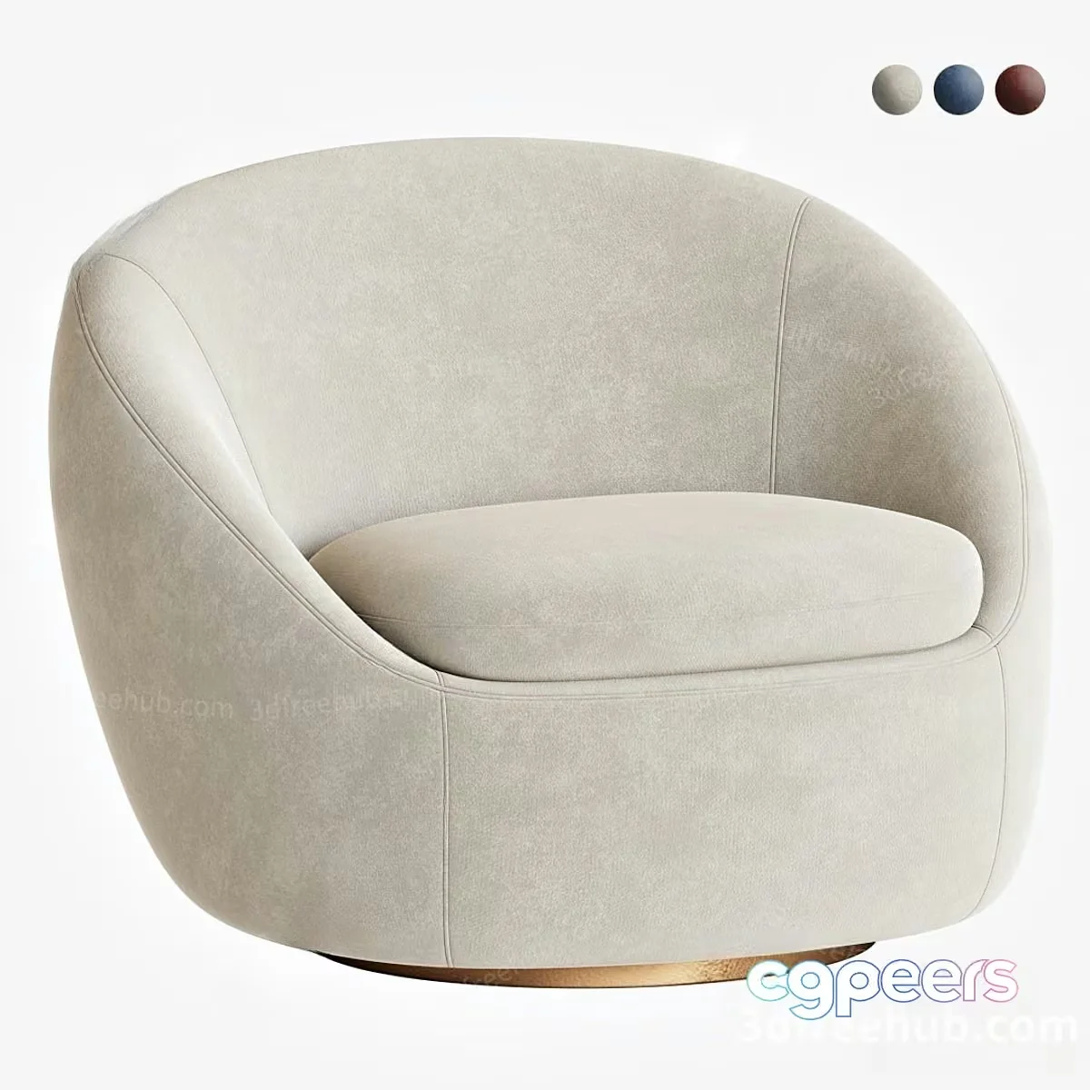 A White Swivel Chair 3D Model – 23297 – VRAY Render