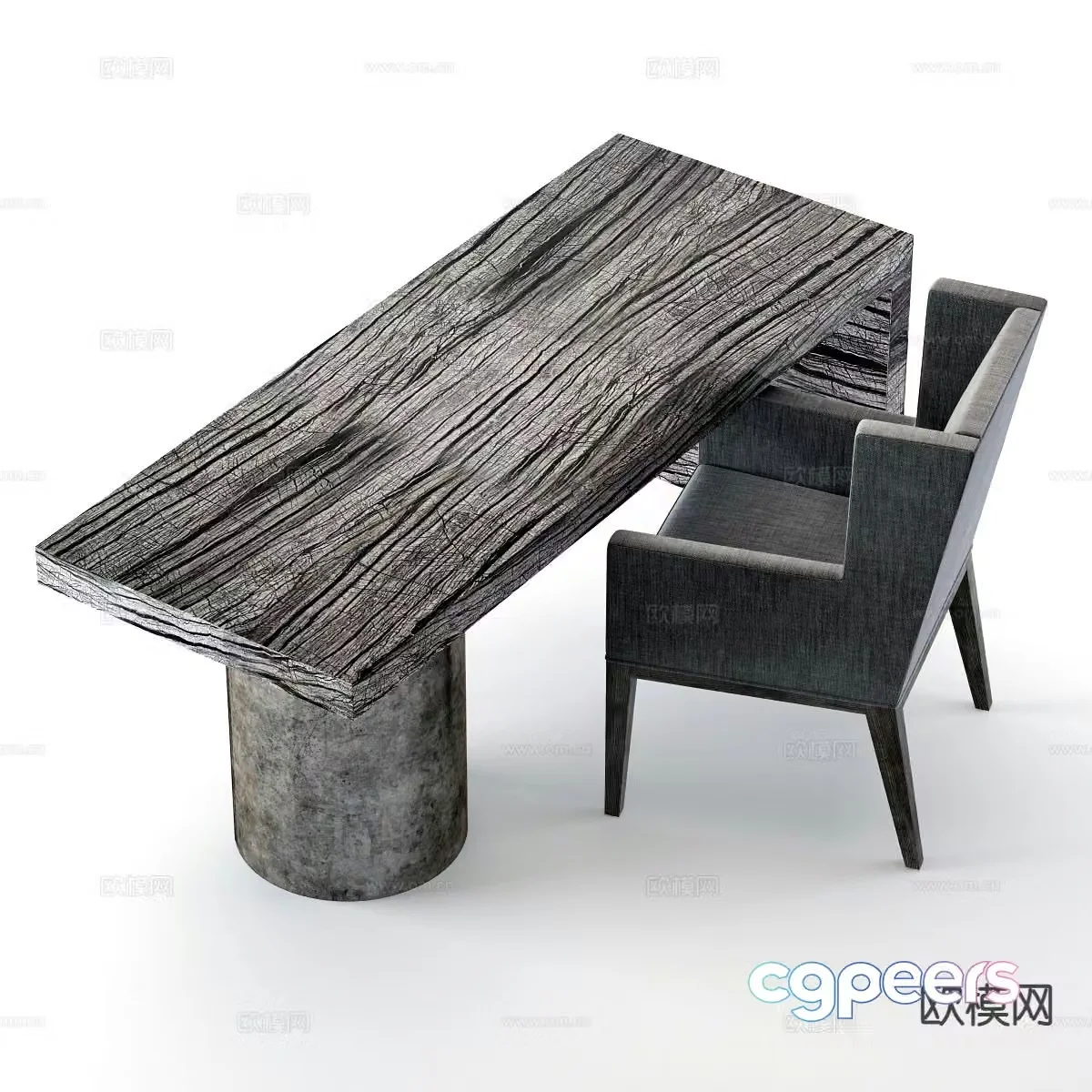 Wabi-sabi desk desk 3d model