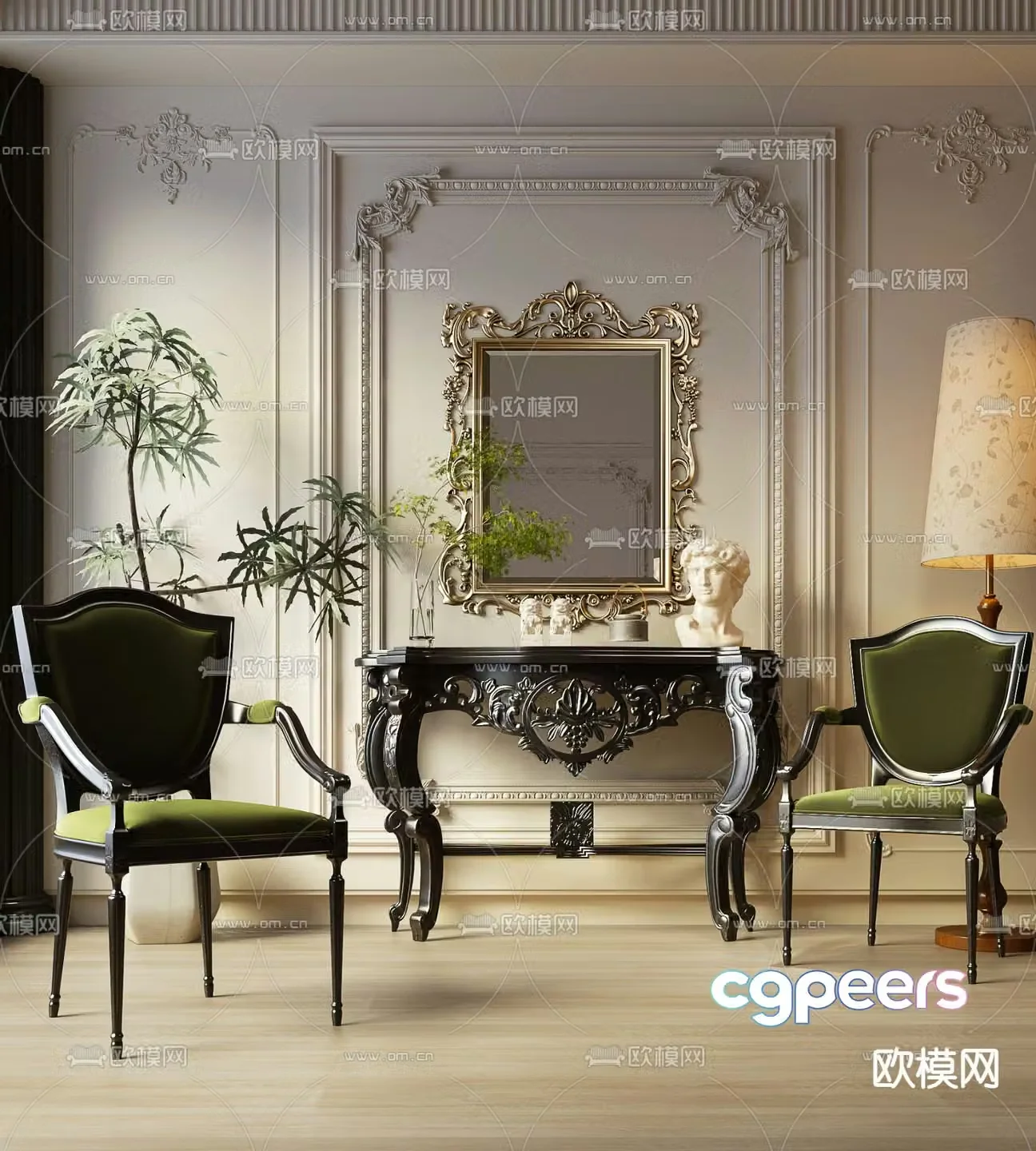 American leisure chair armchair 3d model