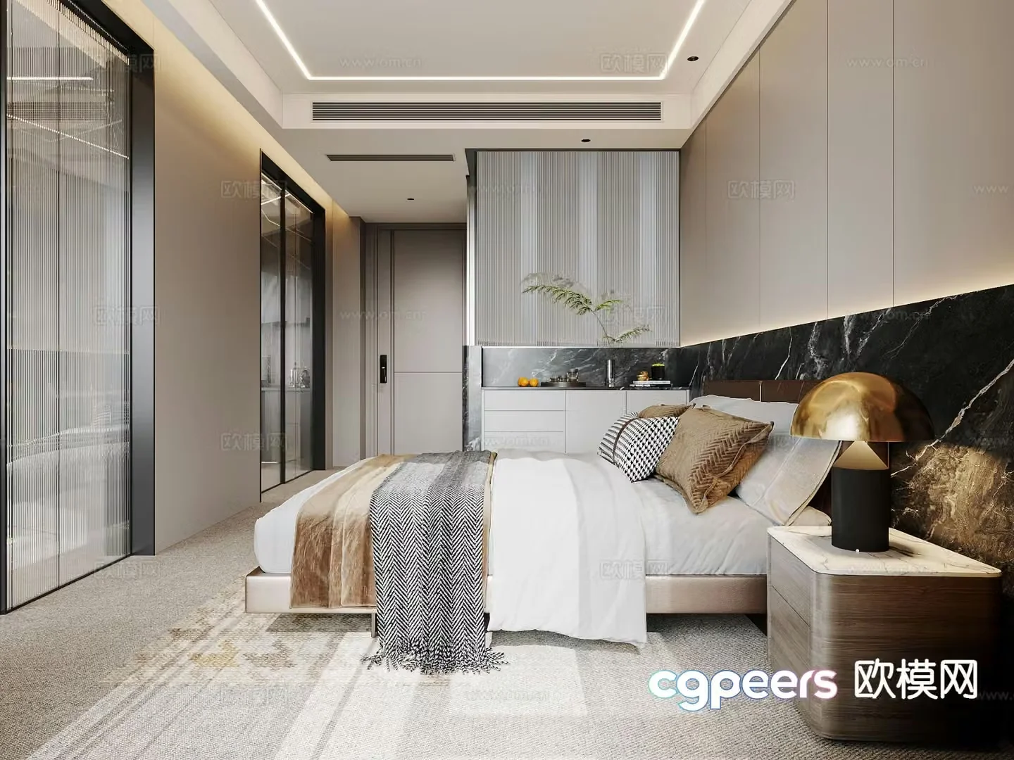 Italian style bedroom master bedroom 3d model
