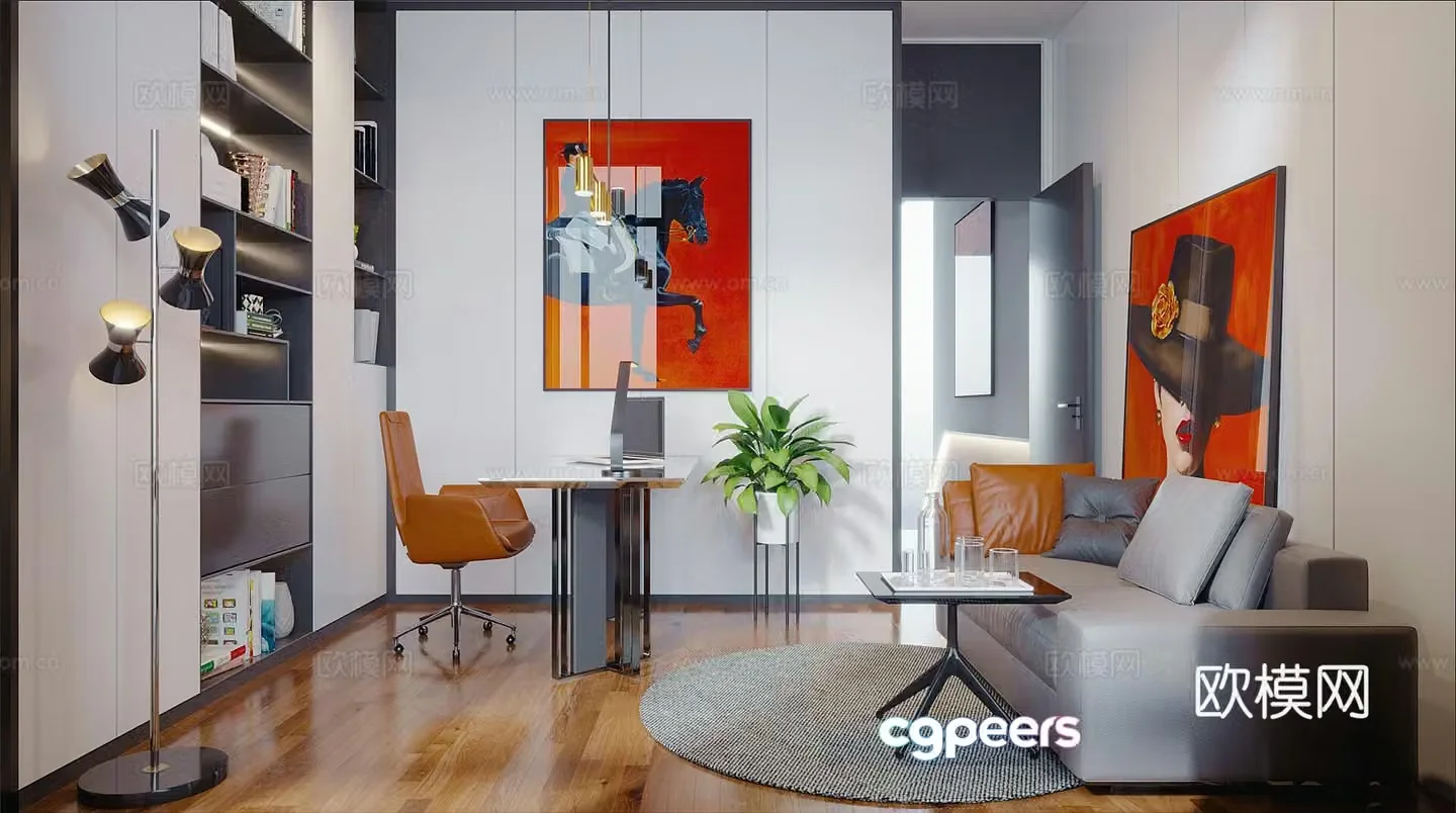 Modern study 3d model