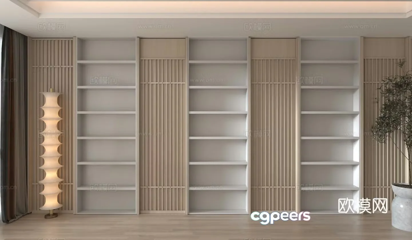 Modern wall cabinet bookcase storage cabinet 3d model