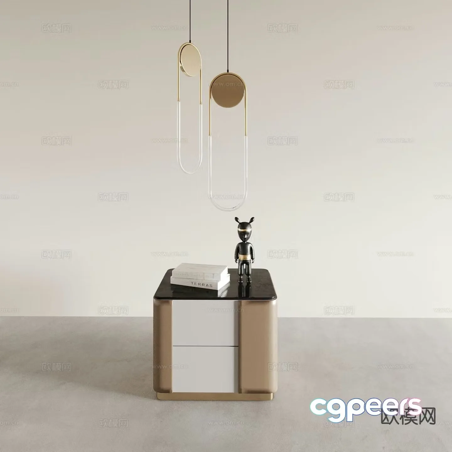 Modern bedside table standing cabinet cabinet low cabinet 3d model