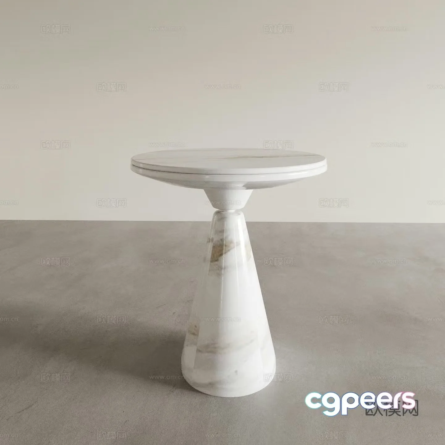 Modern marble corner table round table side table 3D model