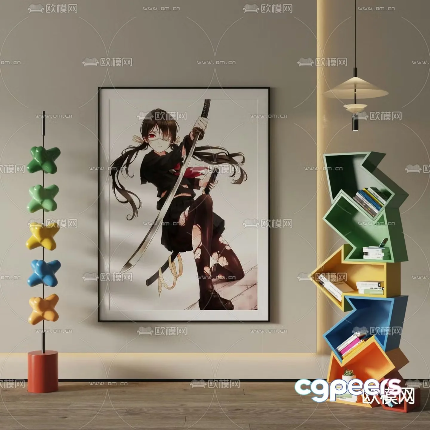 Character drawing comics decorative painting 3d model