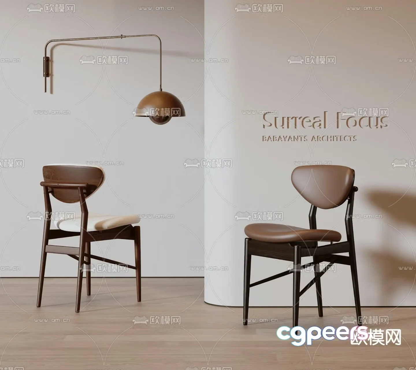 Medieval style chair dining chair 3d model