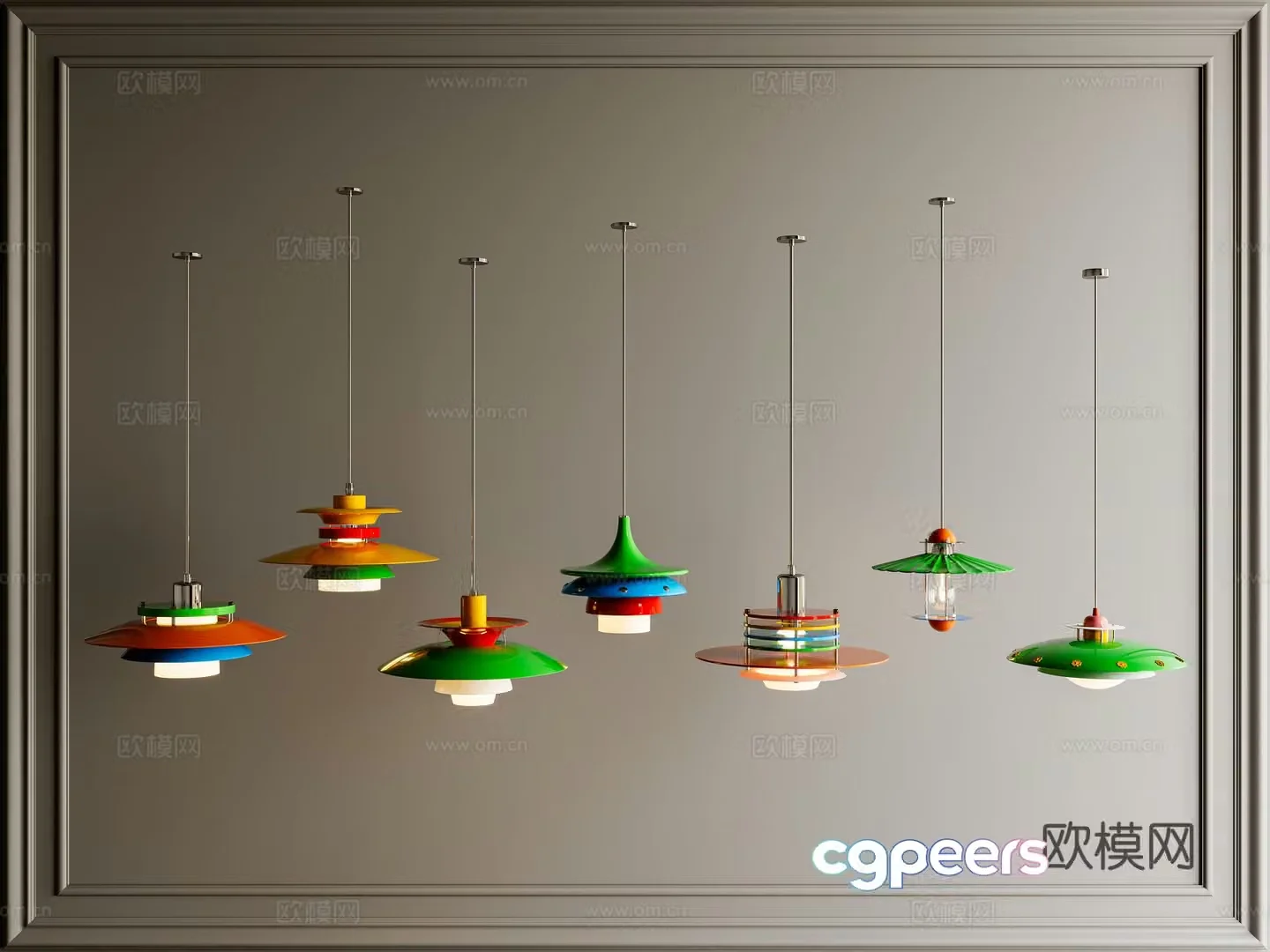 Retro medieval chandeliers restaurant bar flying saucer lights Bauhaus creative chandeliers restaurant bar stainless 3D model