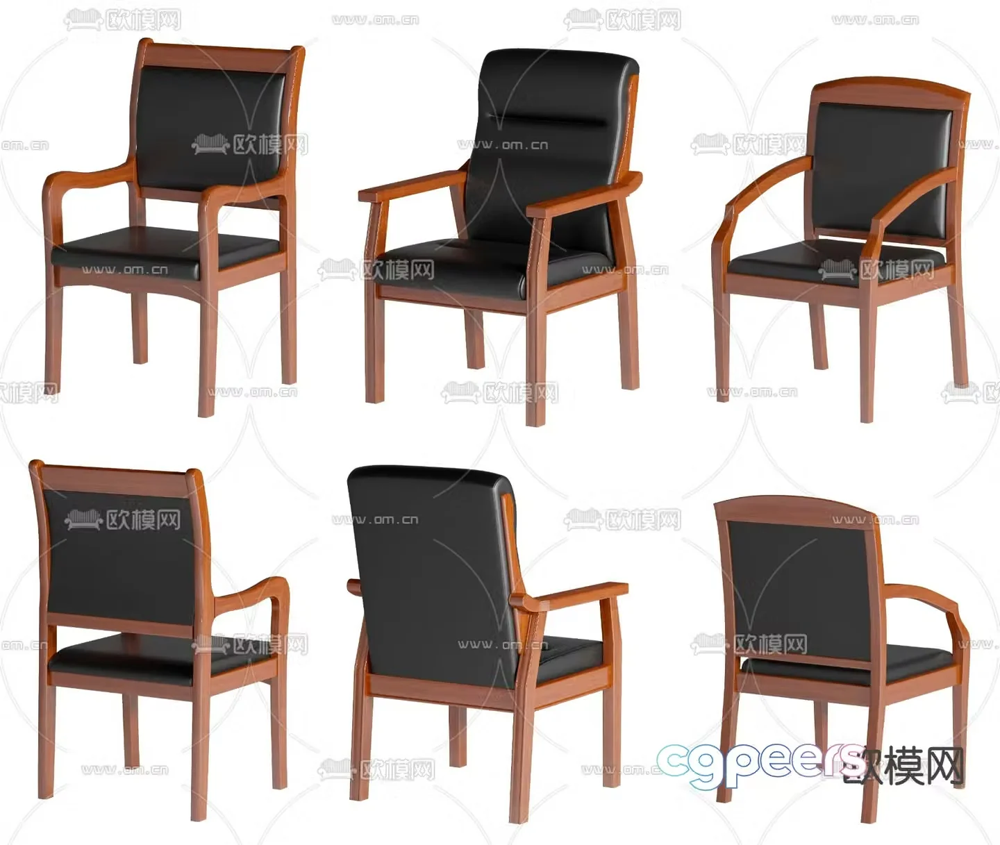 Chinese style staff chair office chair 3d model