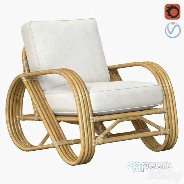 3ds Max Free – Pretzel Rattan Armchair Standard Lincoln Brooks